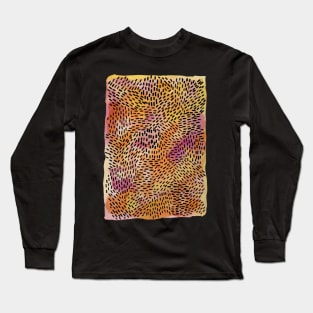 Abstract Summer Watercolor Painting in Pink, Orange, Yellow, and Black | Sunset Dance Long Sleeve T-Shirt